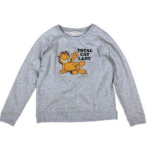 Peter Alexander Garfield Total Cat Lady Gray Sweatshirt Small